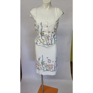 vintage 90s fish print dress S/M